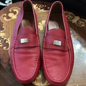 Gucci Crimson Leather Slip-On Loafers very Rare Gucci leather